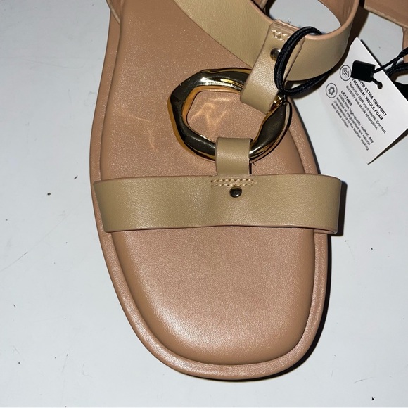 Zara Leather Embellished Flatform Sandals NWT - Picture 3 of 7